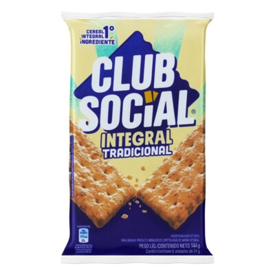 Biscoito Club Social 144g Integral