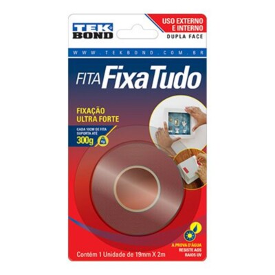 Fita Adesiva Dupla Face Tekbond Un Ext. 19mm X 2m