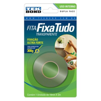 Fita Adesiva Dupla Face Tekbond Un Int. 19mm X 2m