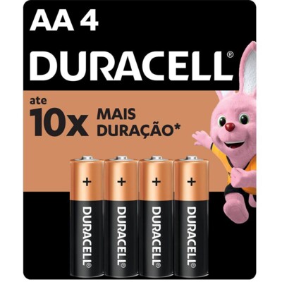 Pilha Alcalina Duracell 4un Pequena Aa