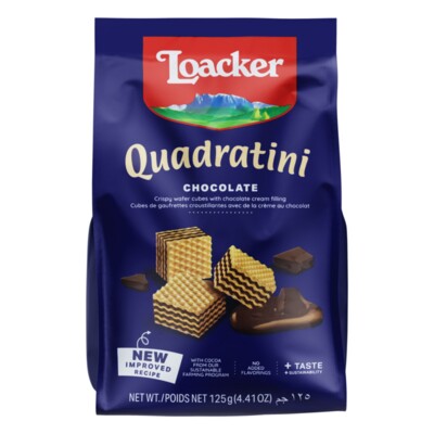 Biscoito Loacker Quadratini 125g Chocolate