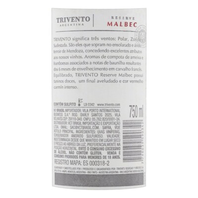 Vinho Arg Trivento 750ml Malbec