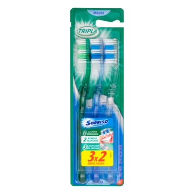 Escova Dental Sorriso Lv3pg2 Macia Tripla