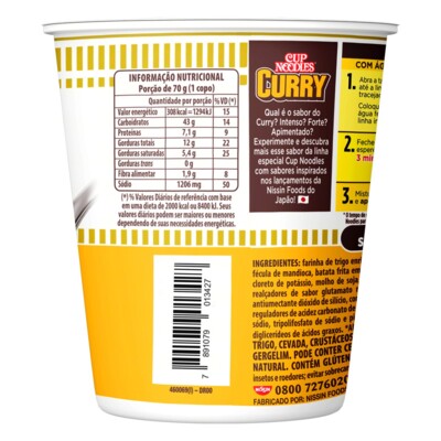 Macarrao Inst.nissin Cup Nood 70g Curry