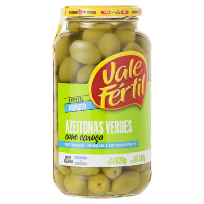 Azeitona Verde Vale Fertil 500g Picual
