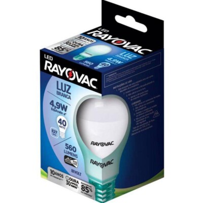 Lampada Led Bivolt Rayovac 4,9w 1un Branca