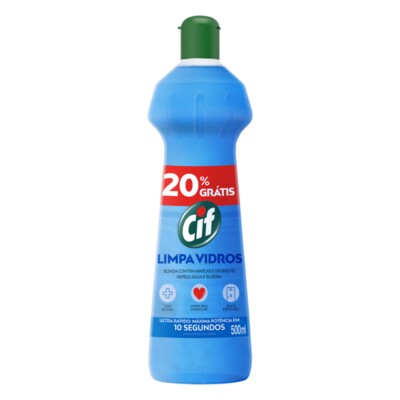 Limpa Vidros Cif 500ml 20% Gts. Squeeze