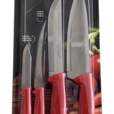 Jg.facas Inox Plenus 4p Vermelho