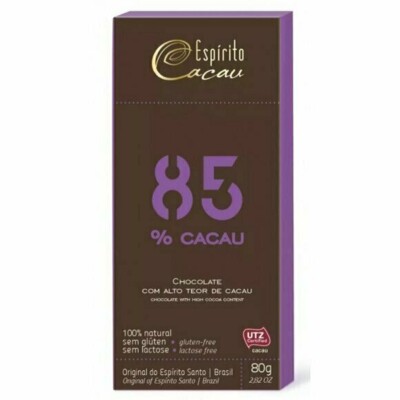 Tablete Choco.espirito Cacau 80g 85% E.cacau Nib