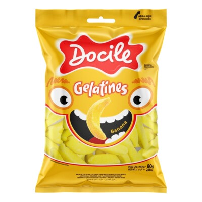 Bala Gelatines Docile 80g Banana