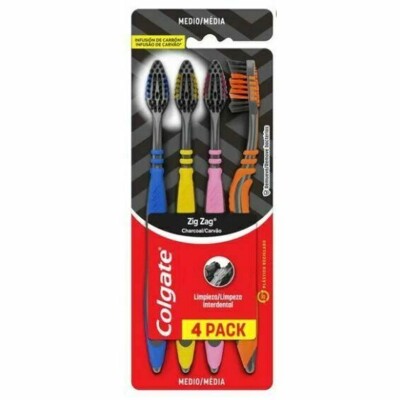 Escova Dental Colgate 4un Zig Zag Carvao