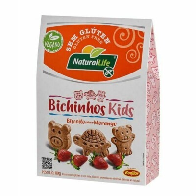 Biscoito Bichinhos Nat.life 80g Morango