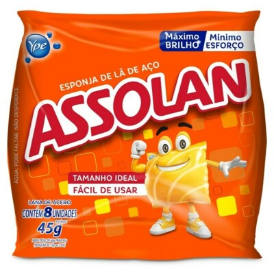 Esponja La de Aco Assolan 45g 8un