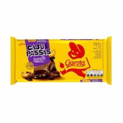 Chocolate Garoto 80g Caju/passas