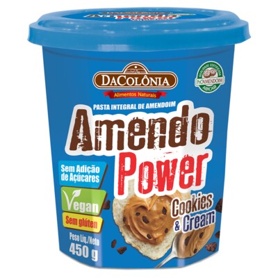 Pasta de Amendoim Amendo Power 450g C/cookies/crea