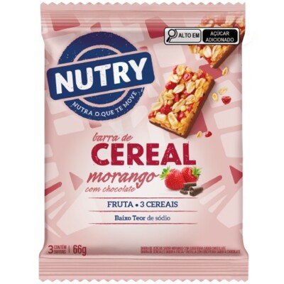 Barra Cereal Nutry 66g Morango/chocol.