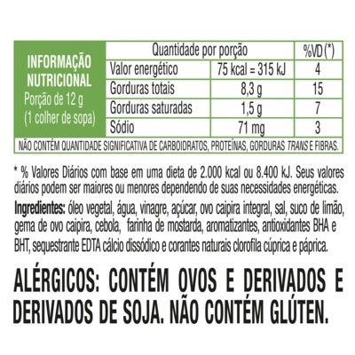 Maionese Heinz 215g Alho/erva.finas