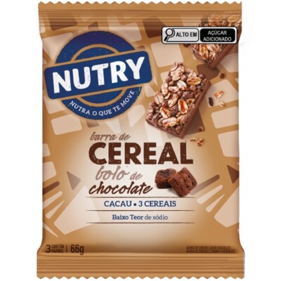 Barra Cereal Nutry 66g Bolo Chocolate