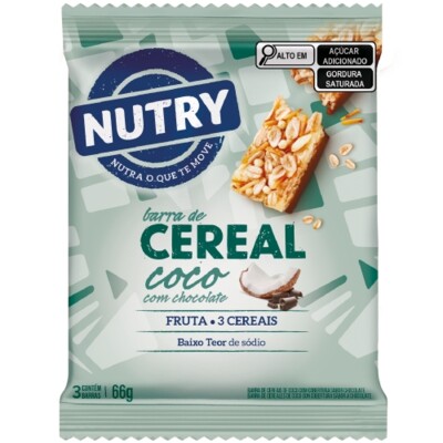 Barra Cereal Nutry 66g Coco/chocolate