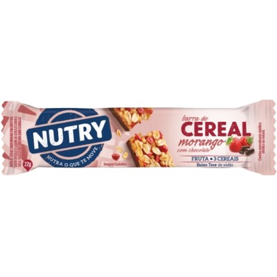 Barra Cereal Nutry 22g Morango/chocol.