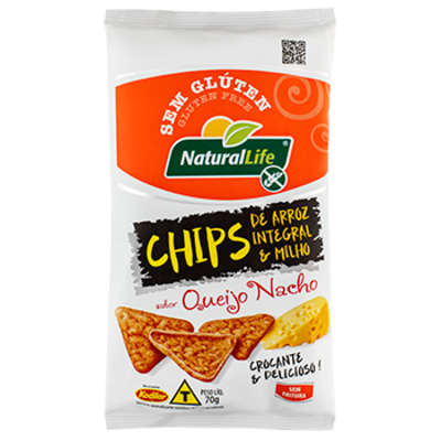 Chips Arroz Int./milho Nat.life 70g Queijo Nacho