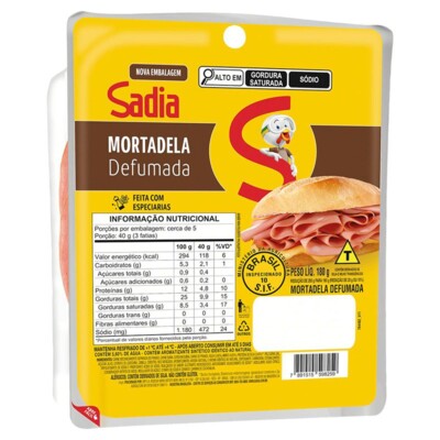 Mortadela Defumada Sadia 180g Fatiado