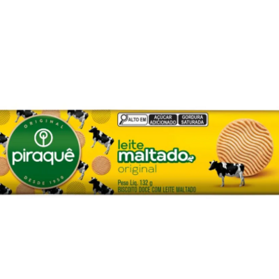 Biscoito Leite Maltado Piraque 132g