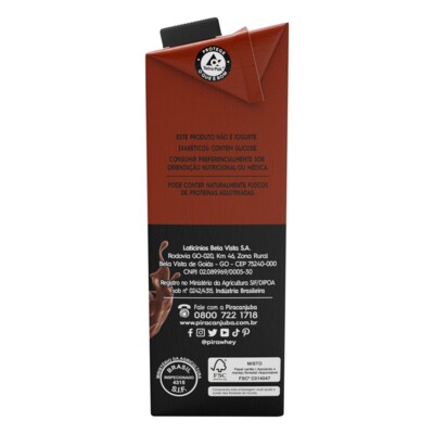 Bebida Lact.whey Piracanjuba 1l 15g Z.l.chocolate