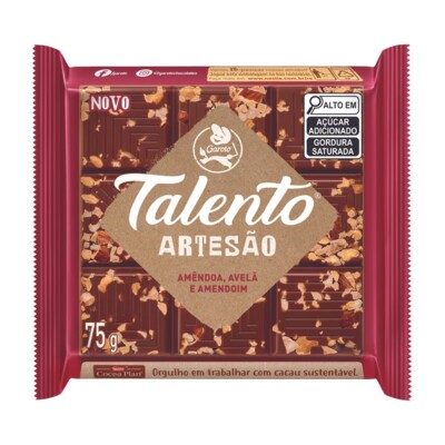 Chocolate Garoto Talento 75g Amendoa Avela