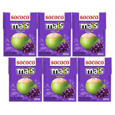 Agua de Coco Sococo 200ml Uva