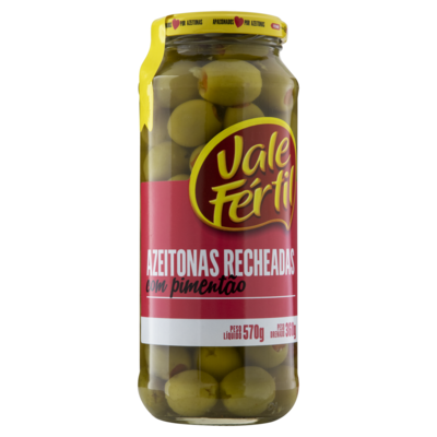 Azeitona Verde Vale Fertil 360g Reche.c/piment