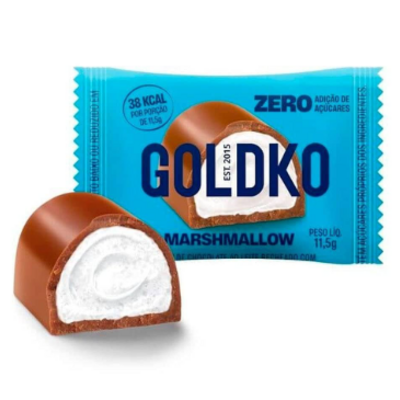 Bombom Zero Acucar Goldko 11,5g Marshm.ao Leite