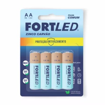 Pilha Zinco Fortled 4un Aa