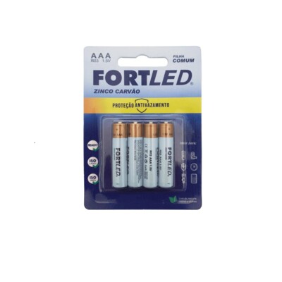 Pilha Zinco Fortled 4un Aaa