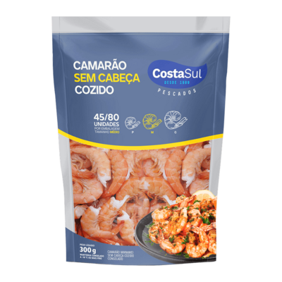 Camarao Vannamei Costa Sul 300g Desc.45/80