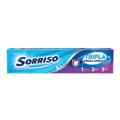 Creme Dental Sorriso 70g Limpeza Comple.