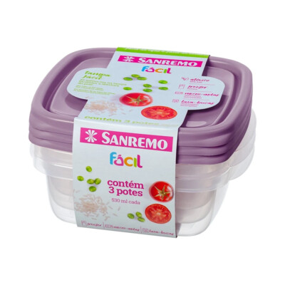 Conj.potes Plast.sanremo 12un 3pcs 