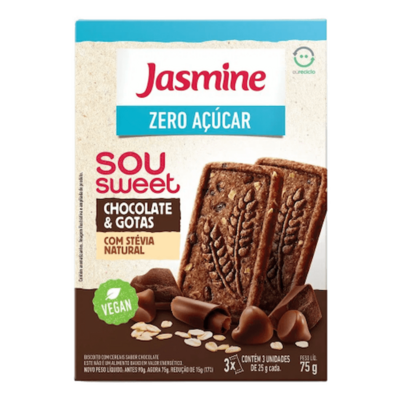 Biscoito Sou Sweet Jasmine 75g Z.ac.choc.c/got