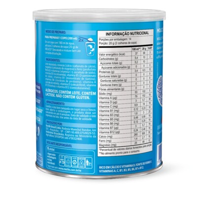 Leite em Po Molico 280g Desnat.15%desc.